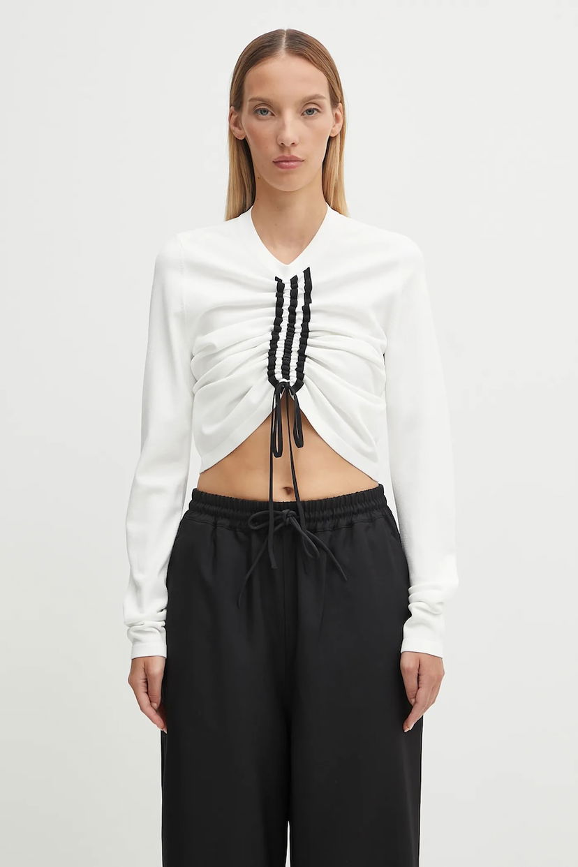 Футболка Y-3 Y-3 Fitted Cinch Long Sleeve T-Shirt білий | KD4760