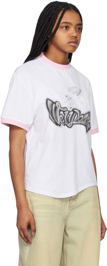 Футболка We11done We11done Crewneck T-Shirt with Rabbit Print білий | WD-TT1-23-736-U-PK, 1