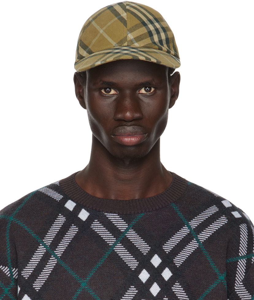 Кепка Burberry Burberry Check Cotton Baseball Cap бежевий | 8098529
