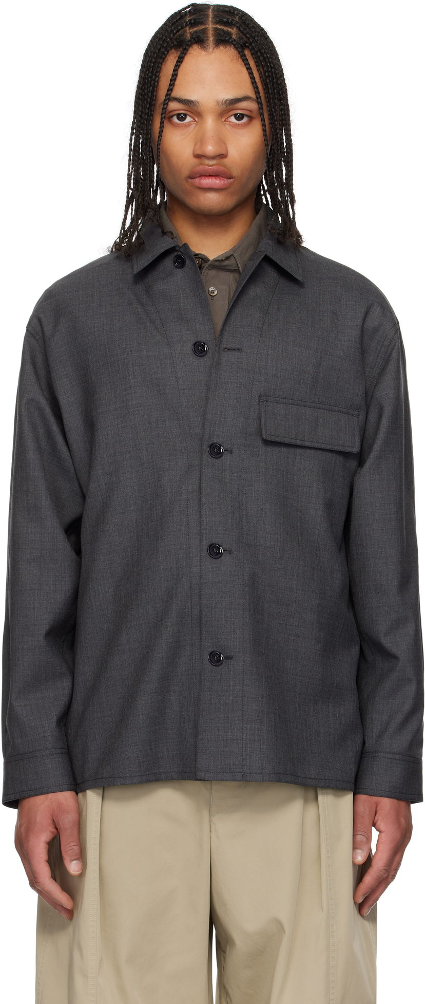 Сорочка LEMAIRE Lemaire Tailored Overshirt Сірий | OV1012 LF1386