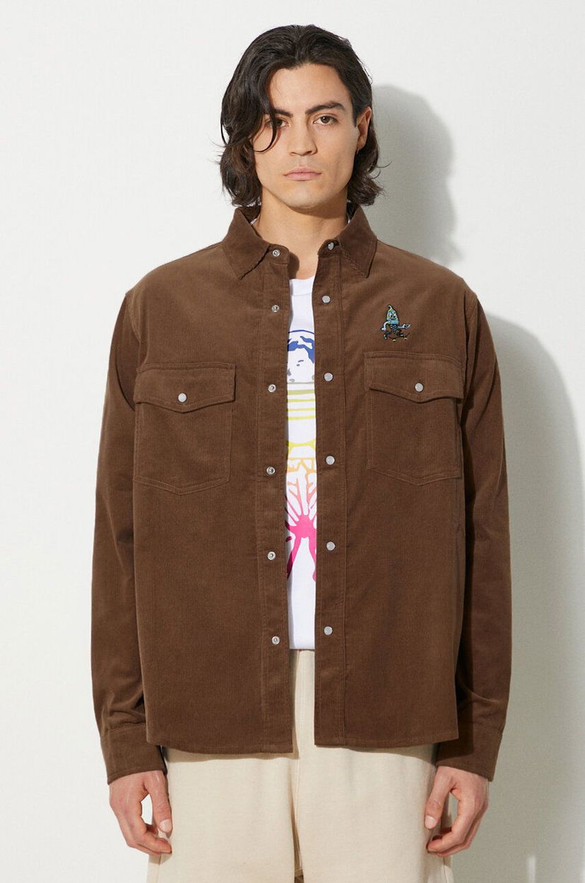 Сорочка BBC IceCream ICECREAM Needle Cord Shirt, Regular Fit Коричневий | IC24221