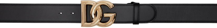 Ремені Dolce & Gabbana Black DG Logo Belt чорний | BE1446 AW576