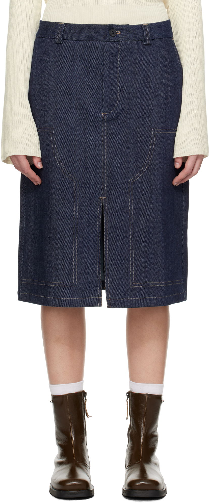 Спідниця Soulland Midi Denim Skirt Синій | 42033-1316