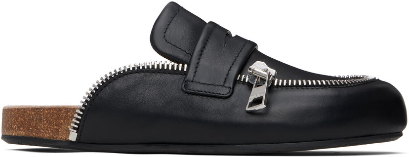Кросівки та взуття JW Anderson Leather Biker Slip-on Loafers чорний | LF0071-LA0268