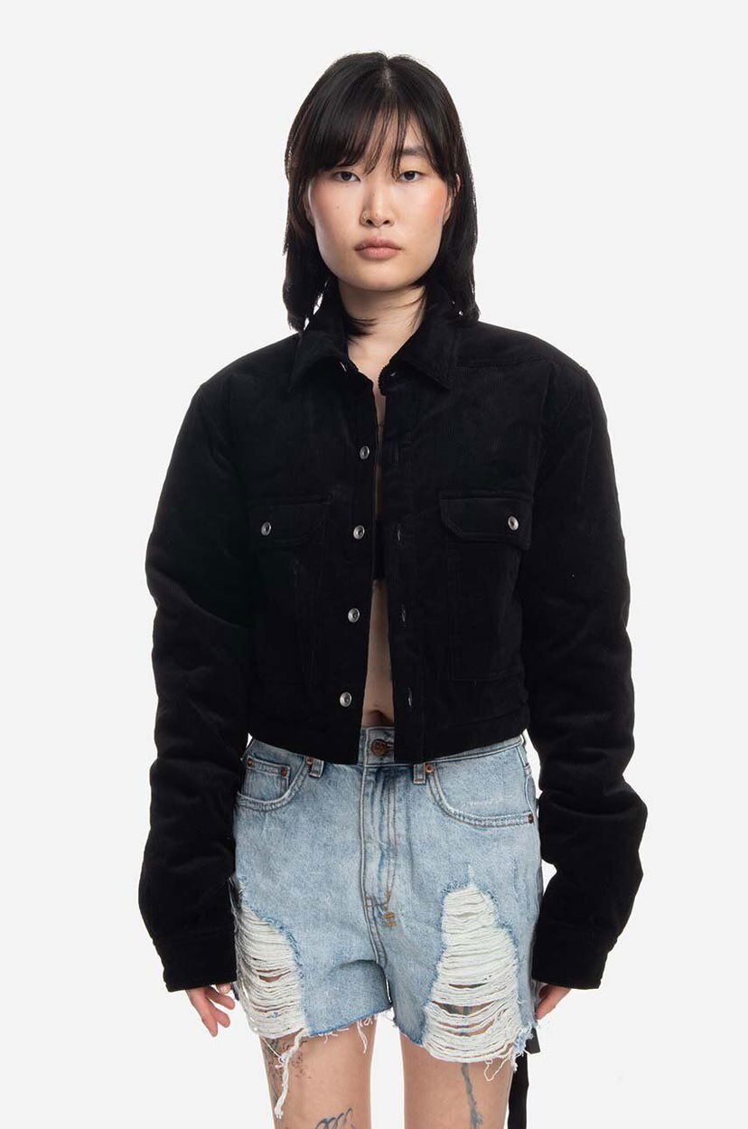 Куртка Rick Owens Cropped Outershirt Jacket чорний | DS02B4706.VS.BLACK