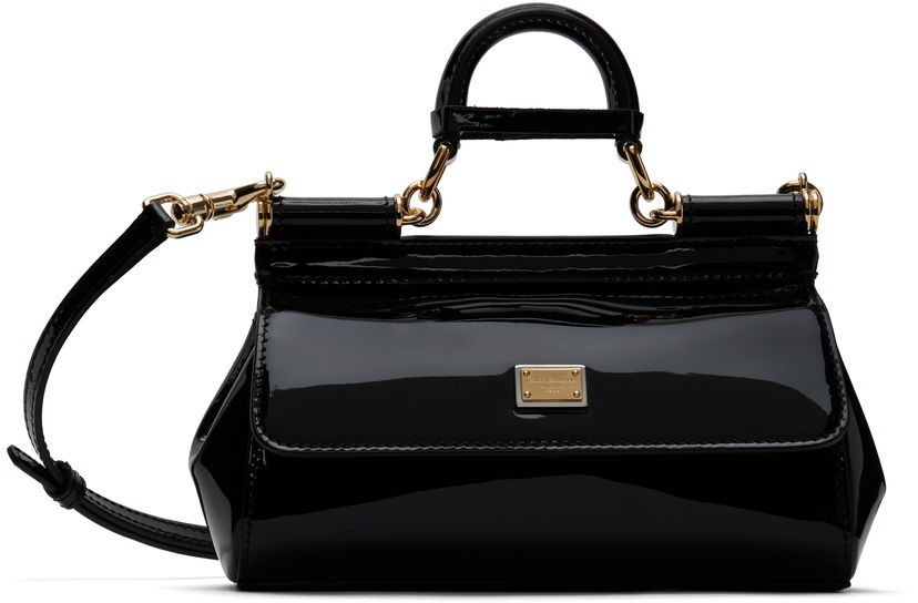 Сумочка Dolce & Gabbana Dolce&Gabbana Small Sicily Patent Leather Handbag чорний | BB7116 B1471