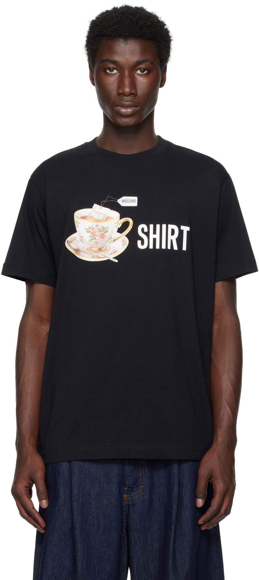 Футболка Moschino Moschino Teacup Print Organic Cotton T-Shirt чорний | 252ZZ072852411555