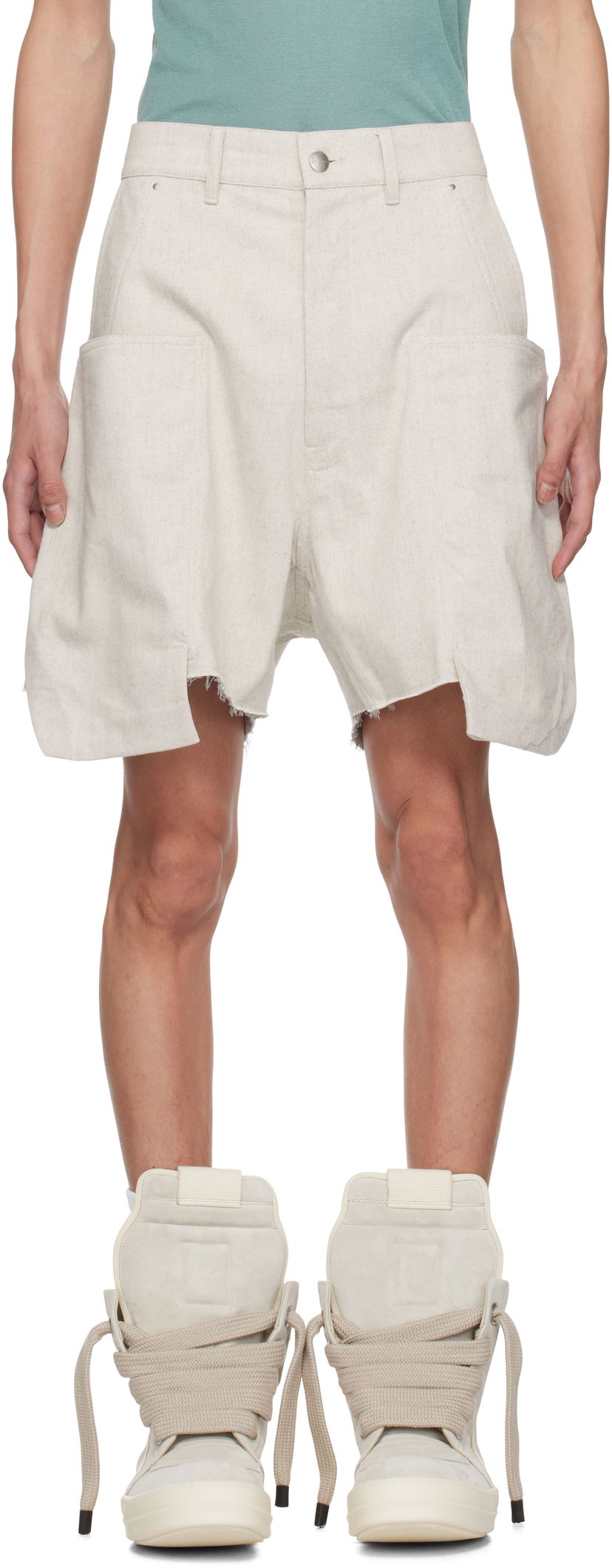 Шорти Rick Owens Rick Owens Hollywood Stefan Cargo Shorts бежевий | RU01E5382 DRD