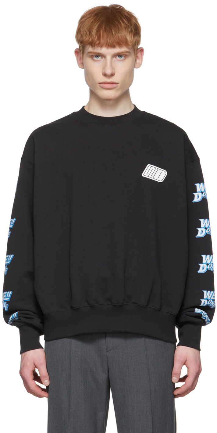 Cветр We11done We11done Logo-Print Sweatshirt чорний | WD-TS1-22-693-U-BK