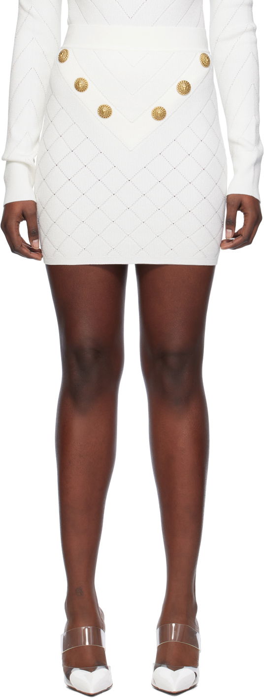 Спідниця Balmain High-Rise Miniskirt білий | CF1LB004KF53