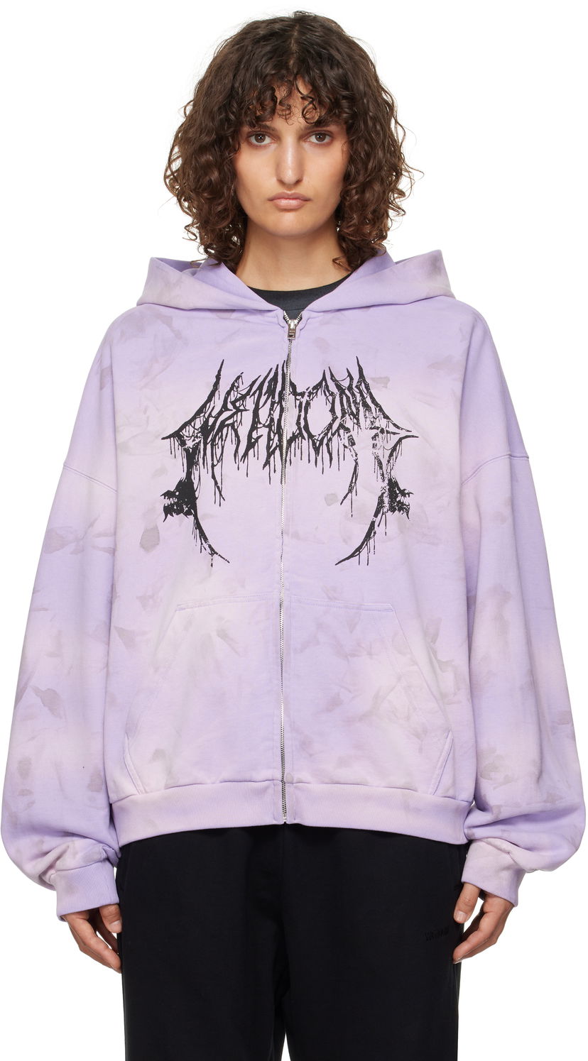 Світшоти We11done Graphic Print Zip-Up Hoodie Фіолетовий | WD-TJ3-24-878-U-PP