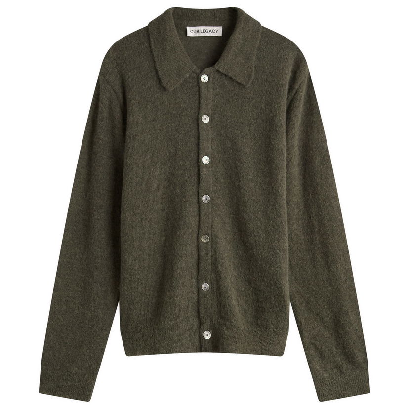 Cветр OUR LEGACY Our Legacy Evening Polo Fuzzy Alpaca Зелений | M4253EM