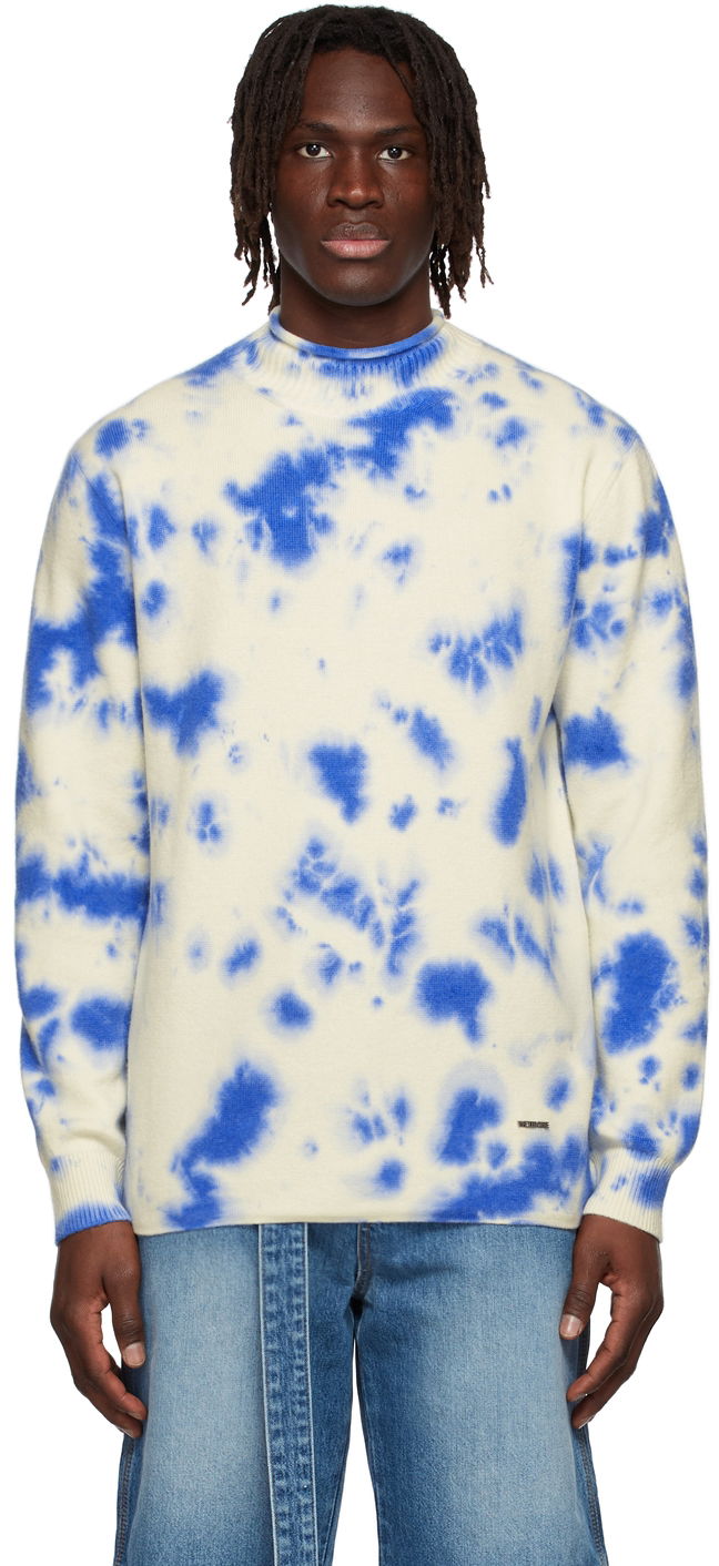 Cветр We11done We11done Tie-Dye Sweater Синій | WD-KT1-22-604-U-BL