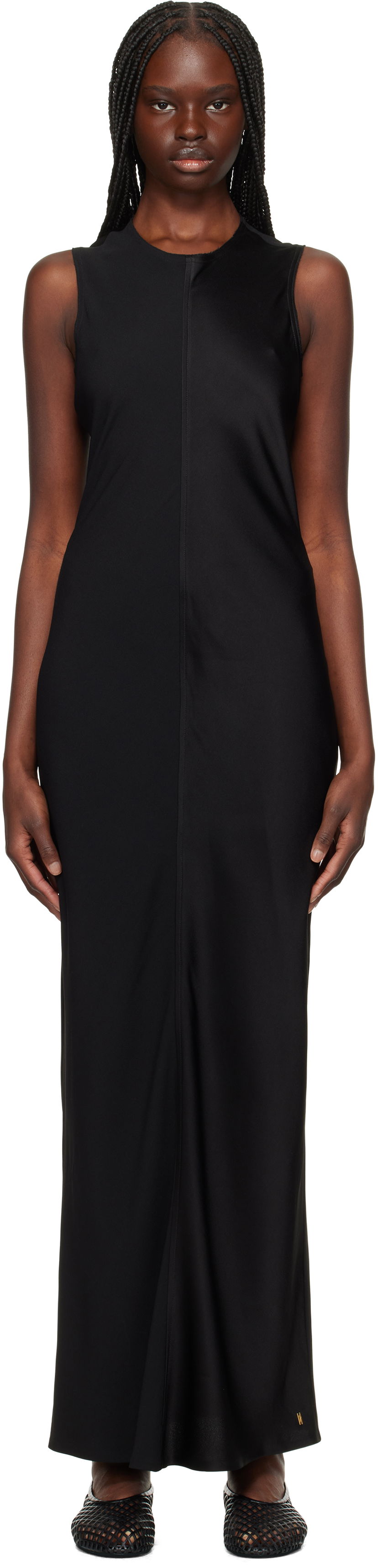 плаття AMI AMI Paris Straight Maxi Dress чорний | FDR366.AC0014