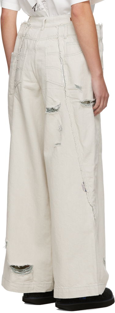 Штани карго ADER ERROR Distressed Wide Leg Jeans бежевий | BMADFWBT0110WH, 2