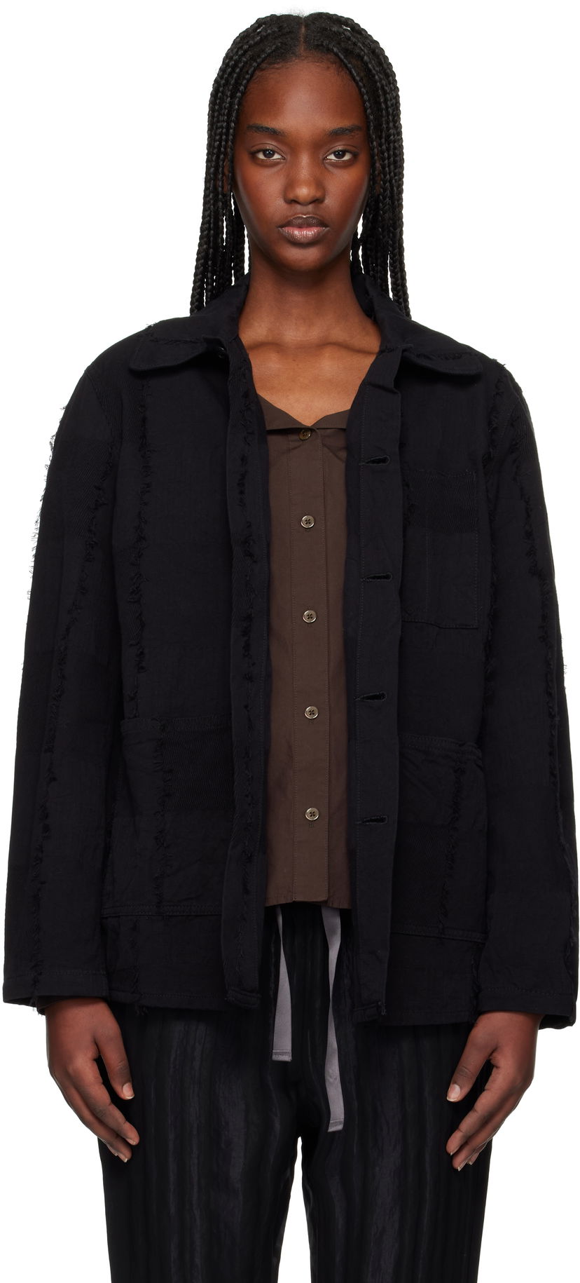Куртка Needles Needles Coverall Ripstop Cut Jacquard Jacket чорний | QV188