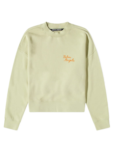 Cветр Palm Angels Back Spray Palm Embroidered Logo Crewneck Зелений | PMBA026F22FLE0085155