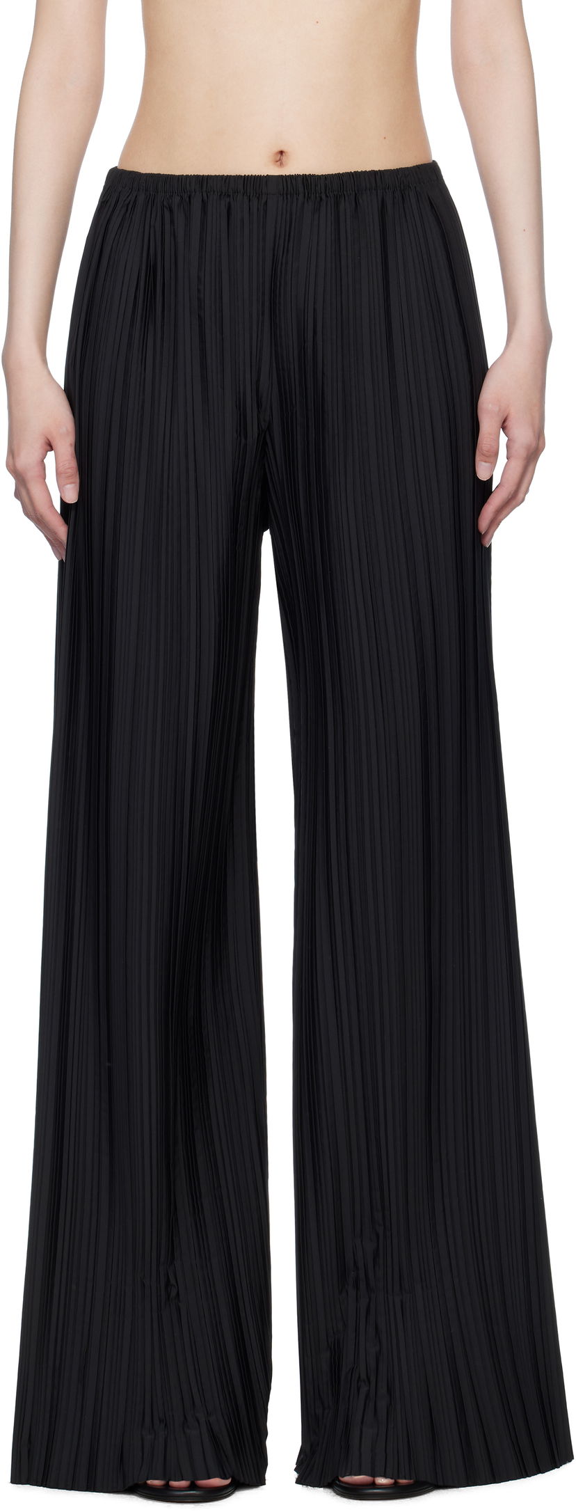 Штани The Row The Row Gala Pleated Wide-Leg Trousers чорний | 1766-W3520