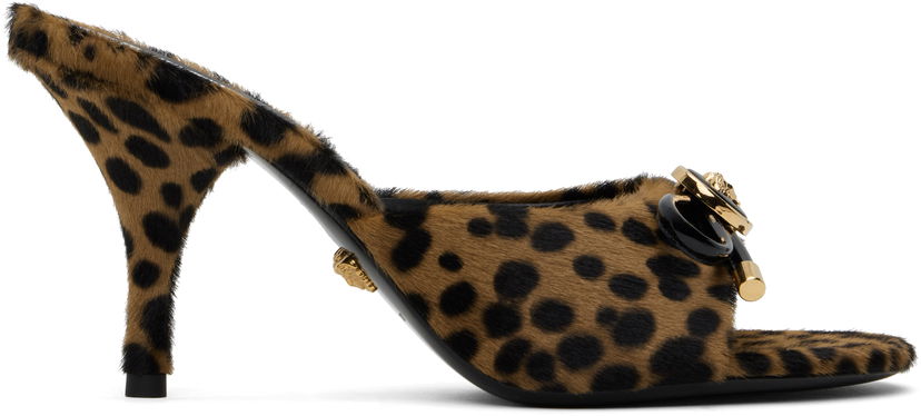 Аксесуари Versace Versace Leopard Opera Bow Heeled Sandals Коричневий | 1018239_1A13307_6N30V