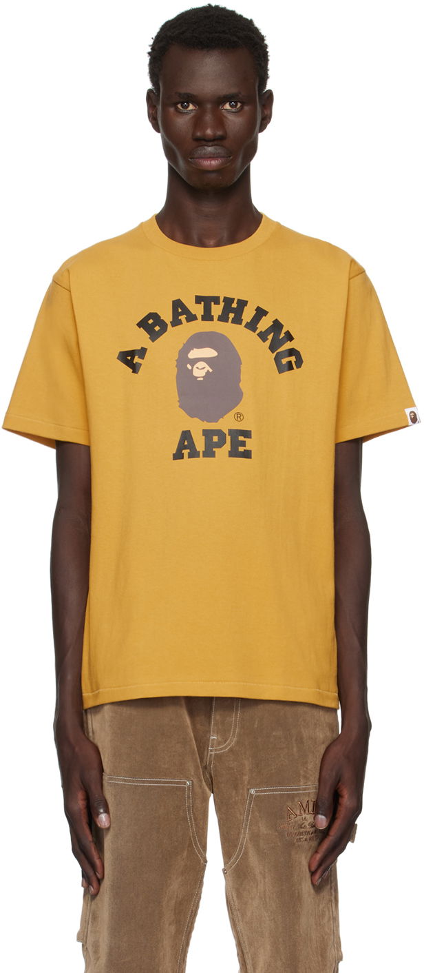 Футболка BAPE College T-shirt Жовтий | 001TEK801001M