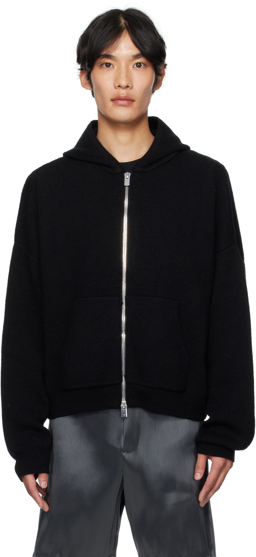 Світшоти HELIOT EMIL HELIOT EMIL Lampi Knit Zip-Up Hoodie чорний | PREAW25_M_07_076_BLK01