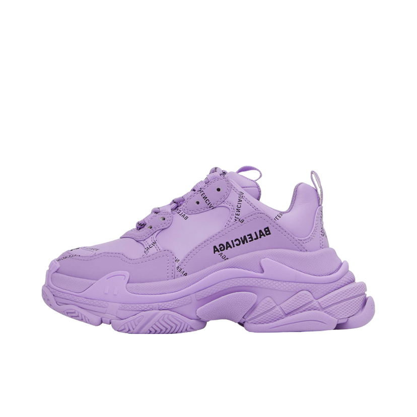 Кросівки та взуття Balenciaga Purple Triple S Allover Logo Фіолетовий | 524039 W2FA1
