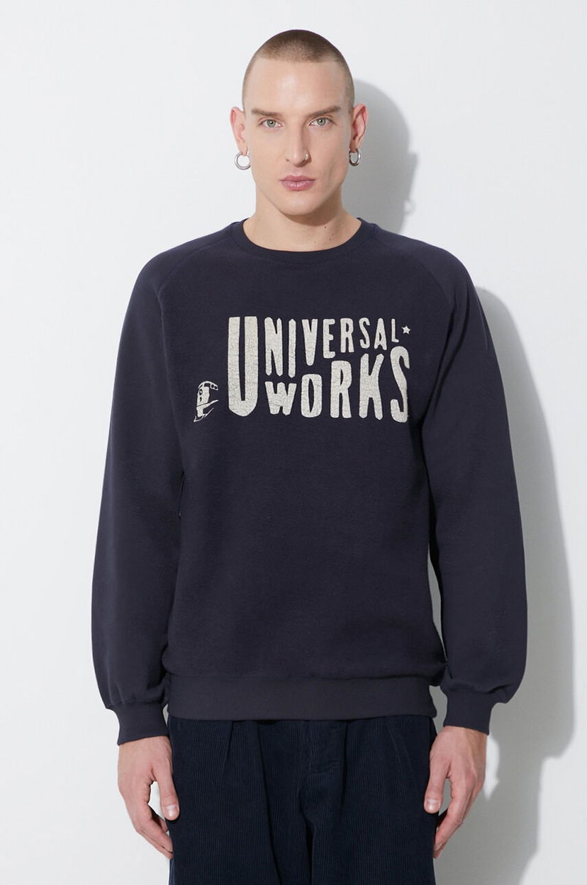 Світшоти Universal Works Universal Works Mystery Train Print Sweatshirt темно-синій | 29183