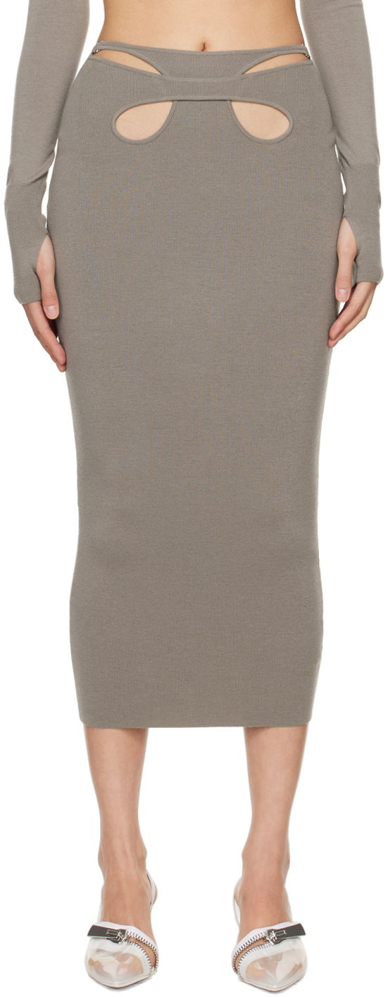 Спідниця Dion Lee Cutout Detail Knit Midi Skirt Сірий | A7784PS24