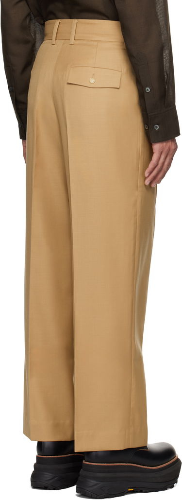 Штани Feng Chen Wang Feng Chen Wang Slashed Wide Leg Trousers бежевий | FMS19TR01B, 2