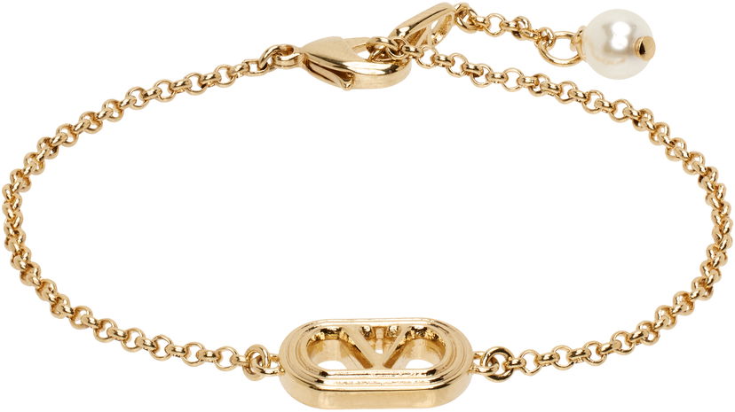 Браслет Valentino Valentino Garavani Oval Chain Bracelet with Pearl Металік | 6Y2J0S37UXM