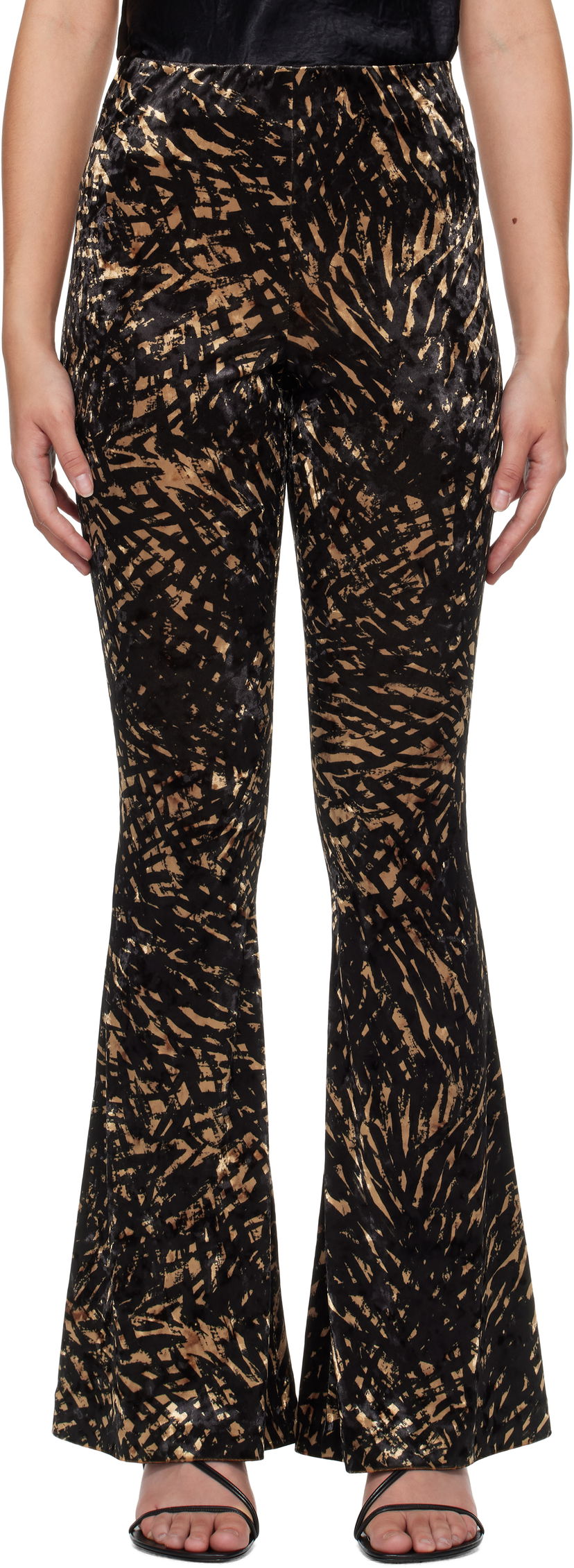 Штани Nanushka Printed Velvet Flare Pants Різнокольоровий | NW24FWPA39599