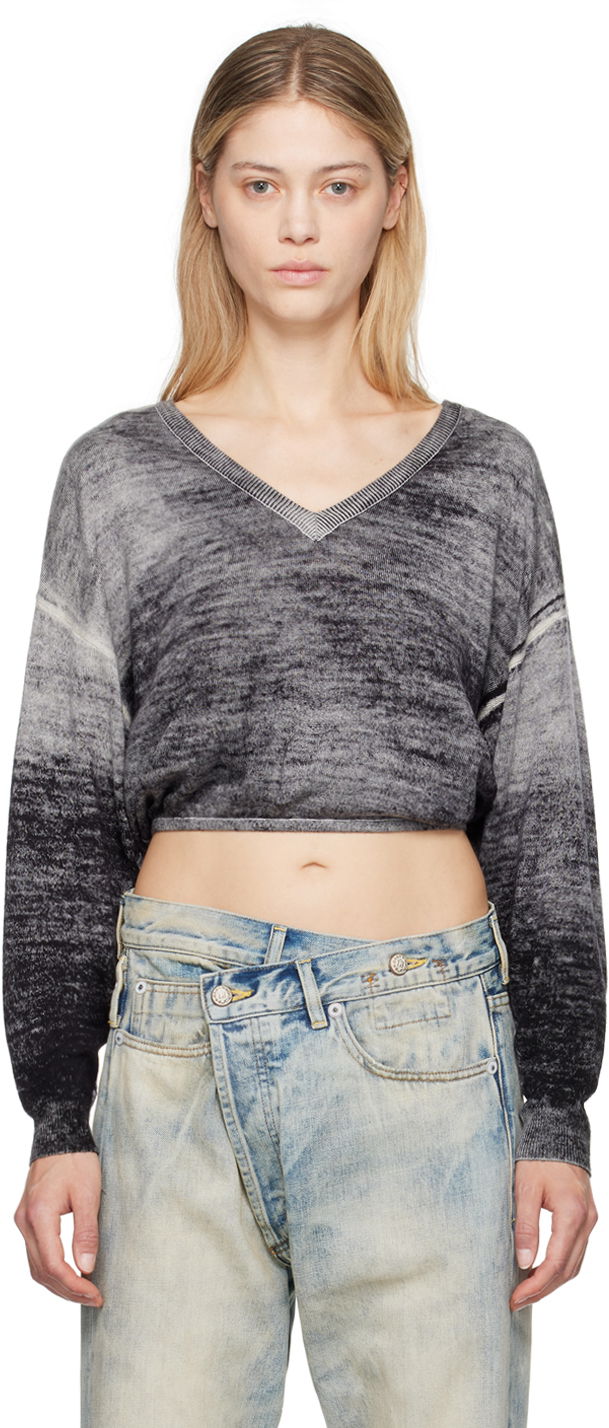 Cветр R13 R13 Gathered Hem Cropped Sweater Сірий | R13WY227-Y158B