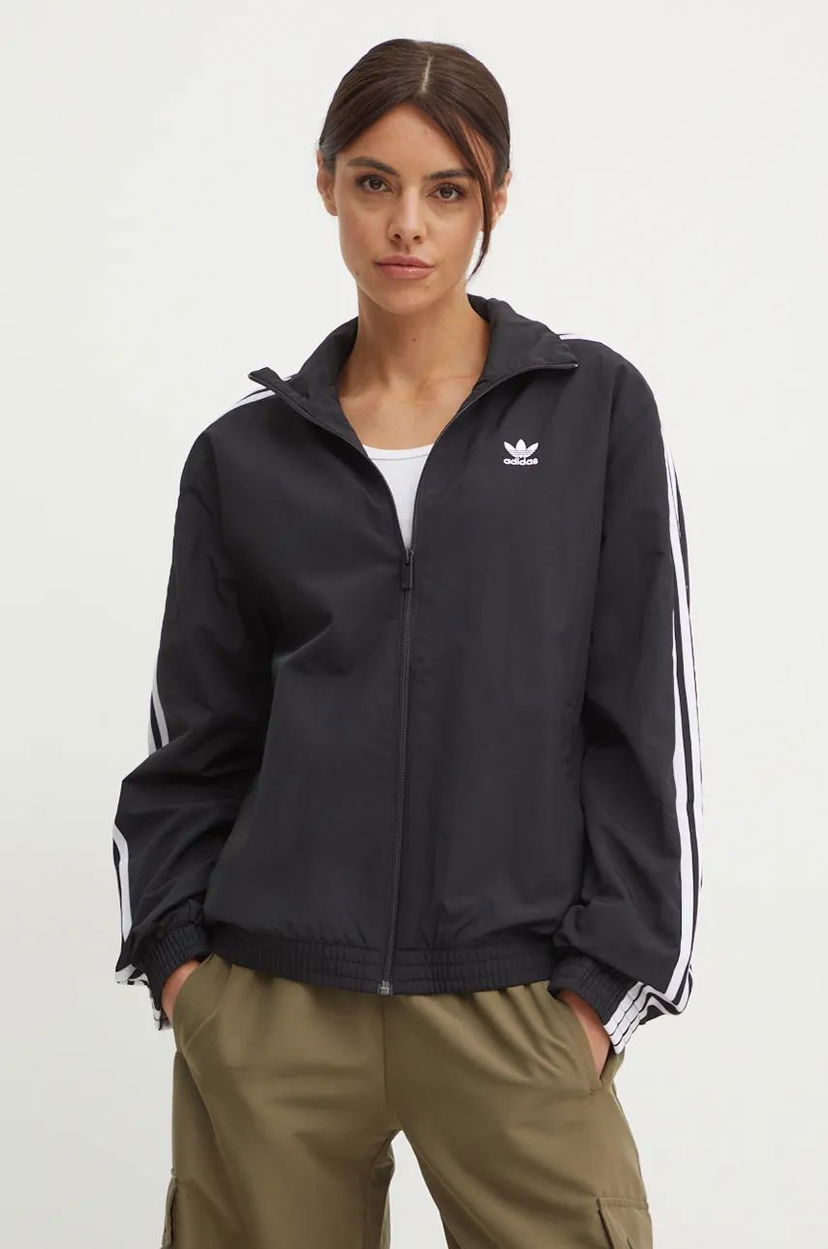 Вітровка adidas Originals Woven Tracktop Oversized Windbreaker чорний | JD5331