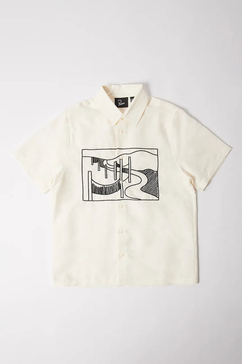 Сорочка By Parra Parra The dunes Regular Fit Short Sleeve Collared Shirt білий | 54140