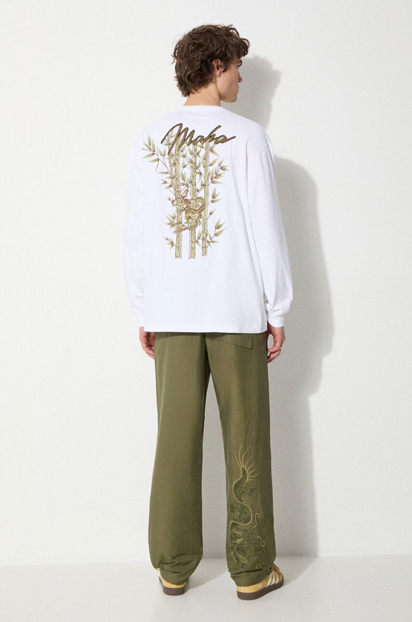 Футболка Maharishi Maharishi Dragon Bamboo Long Sleeve T-Shirt білий | 5080.WHITE