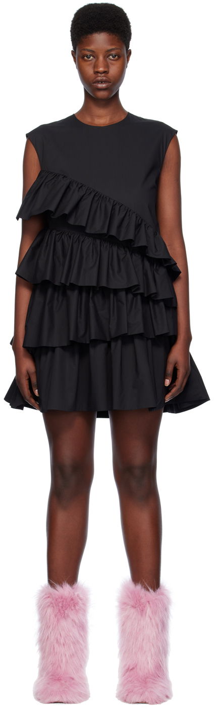 плаття MSGM Tiered Ruffle Minidress чорний | 3641MDA42 247101
