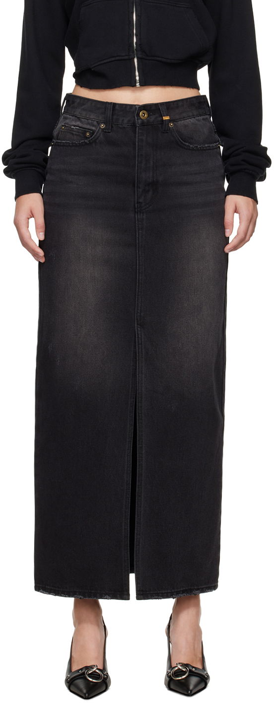 Спідниця We11done We11done Washed Denim Maxi Skirt чорний | WD-DS2-24-373-W-BK
