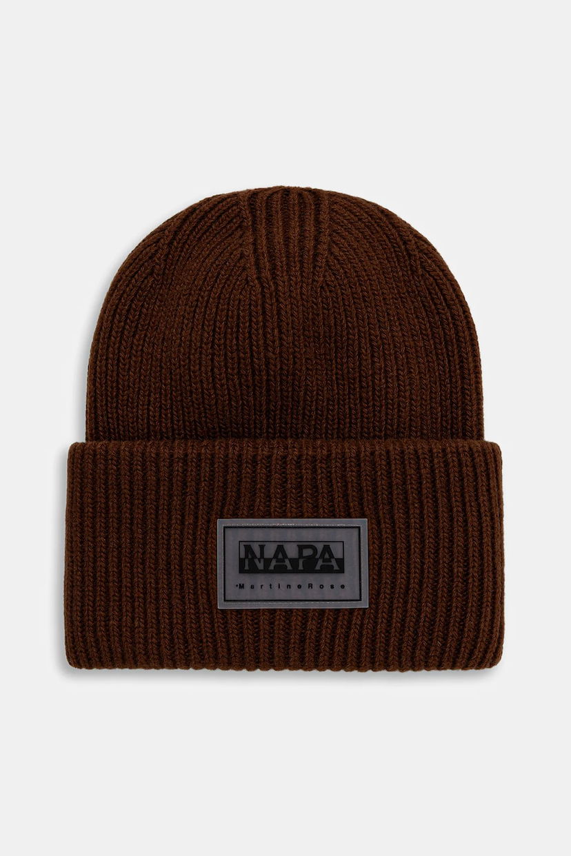 Шапка Napapijri Woolen Ribbed Beanie Napapijri x Martine Rose Коричневий | NP0A4FQ8WT11