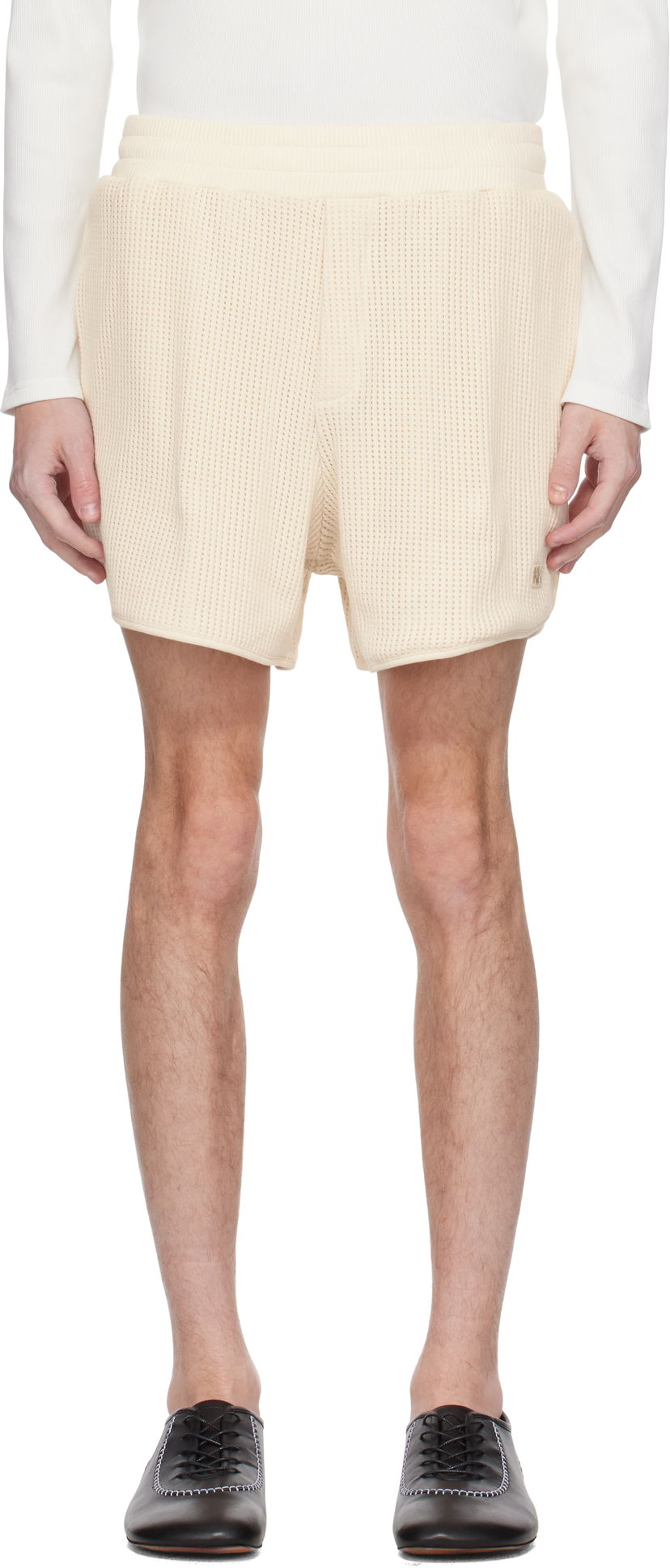 Шорти Wales Bonner Wales Bonner Song Jersey Shorts бежевий | US25JE16-CO04-100 COTTON MESH