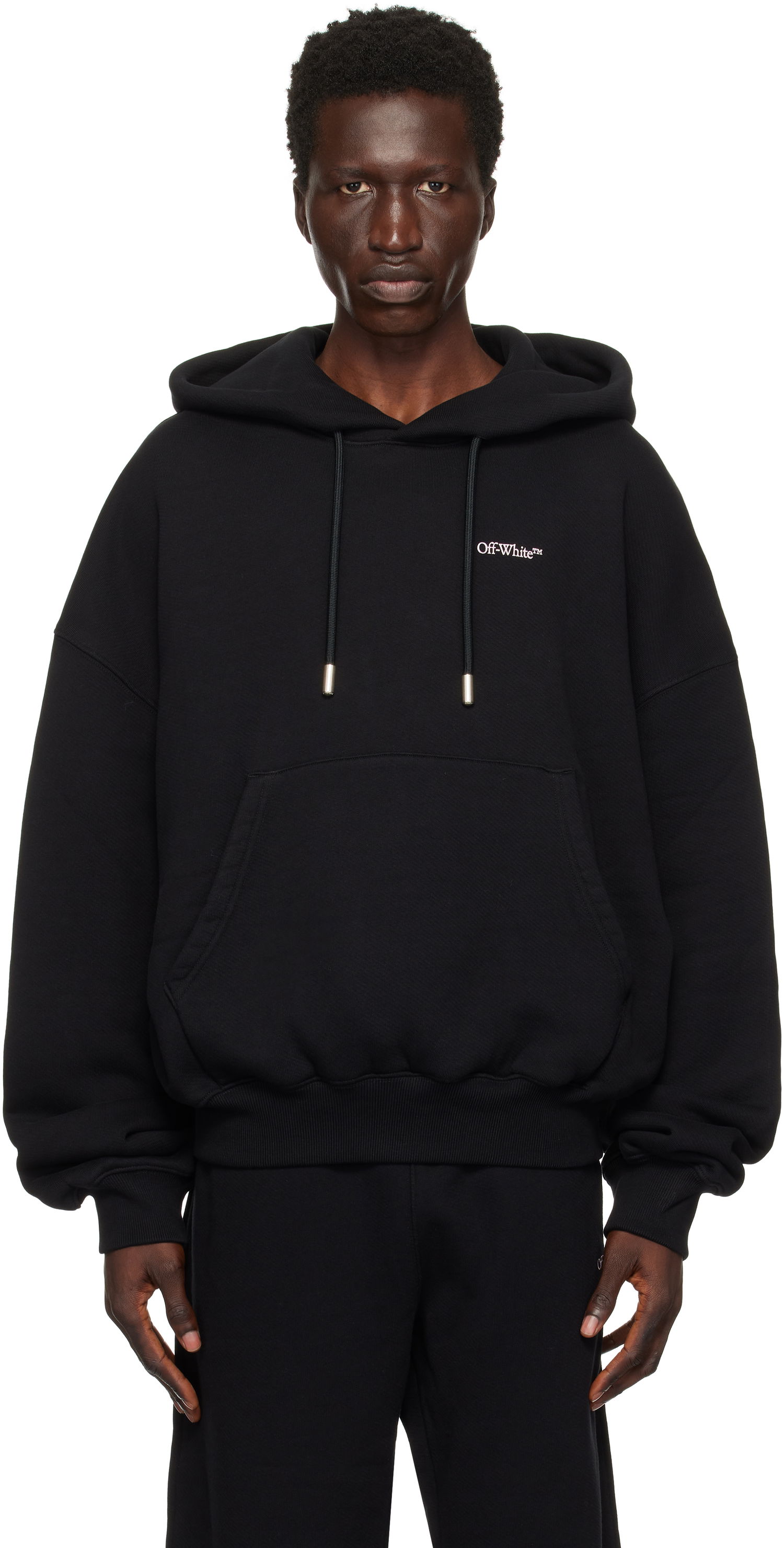 Світшоти Off-White Oversized Hoodie With Logo Print чорний | OMBB118F24FLE0031030, 0