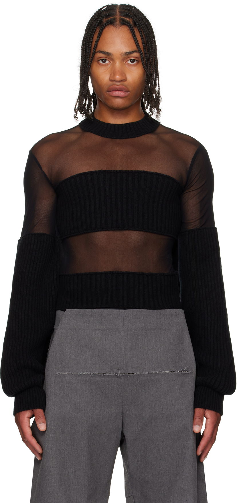 Футболки i безрукавка Jean Paul Gaultier Jean Paul Gaultier Mesh Cut Out Detail Top чорний | 25/03-W-PO016-K002-00