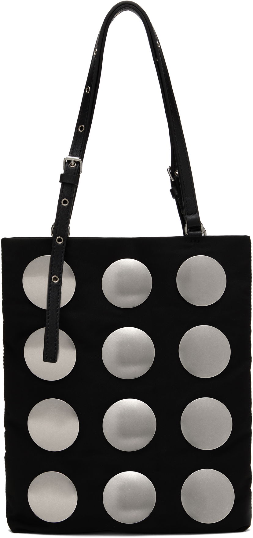 сумка-тоут We11done We11done Round Studded Mini Tote чорний | WD-AB0-25-476-U-BK