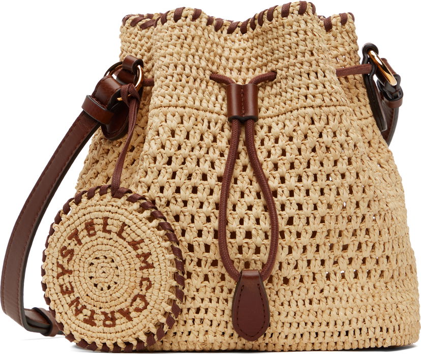 Сумочка Stella McCartney Stella McCartney Falabella Raffia Crochet Bucket Bag бежевий | 7B0153WP0376