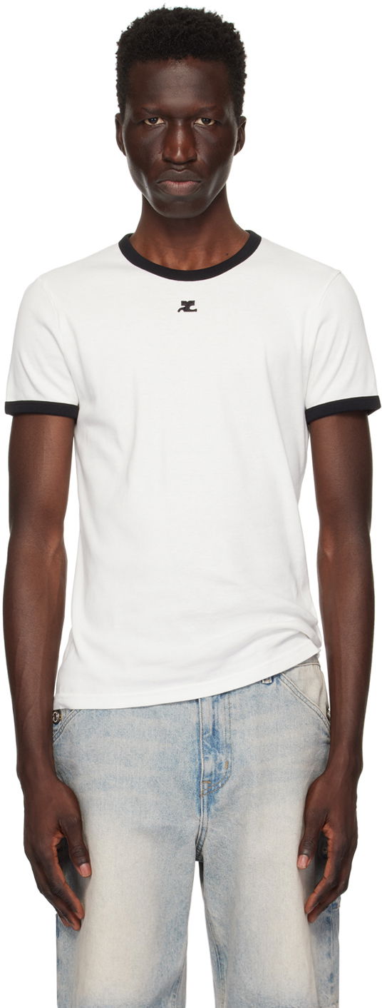 Футболка Courrèges Courrèges Signature Contrast T-Shirt білий | VESJTS020JS0070