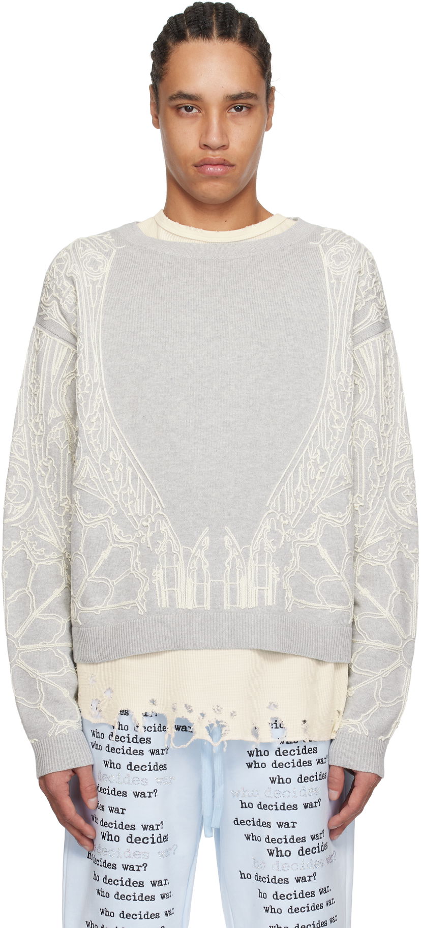 Cветр Who Decides War Who Decides War Notre Dame Sweater Сірий | 1110440021SS25