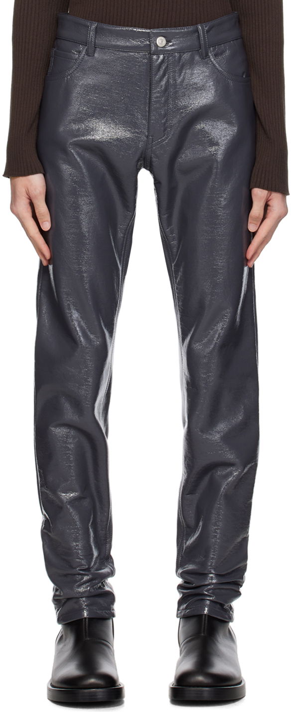 Джинси Courrèges Crinkled Slim-Fit Trousers Сірий | 123CPA022VY0014