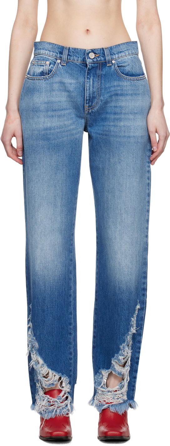 Джинси Stella McCartney Stella McCartney Distressed Jeans Синій | 6D00293SPH26