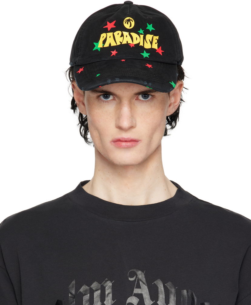Кепка Palm Angels 'Paradise' Palm Baseball Cap чорний | PMLB108S25FAB0031018