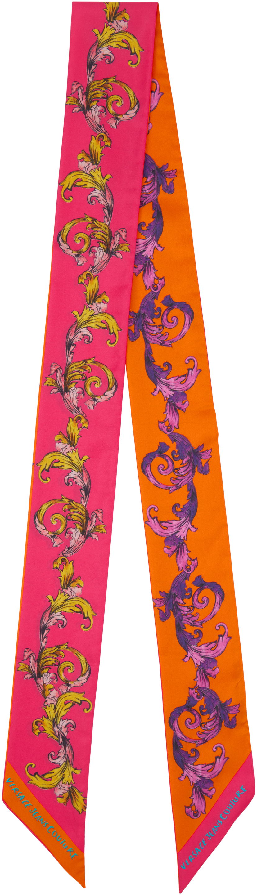 Шарф Versace Versace Jeans Couture Barocco Skinny Silk Scarf Різнокольоровий | E78HA7H07_EZG356