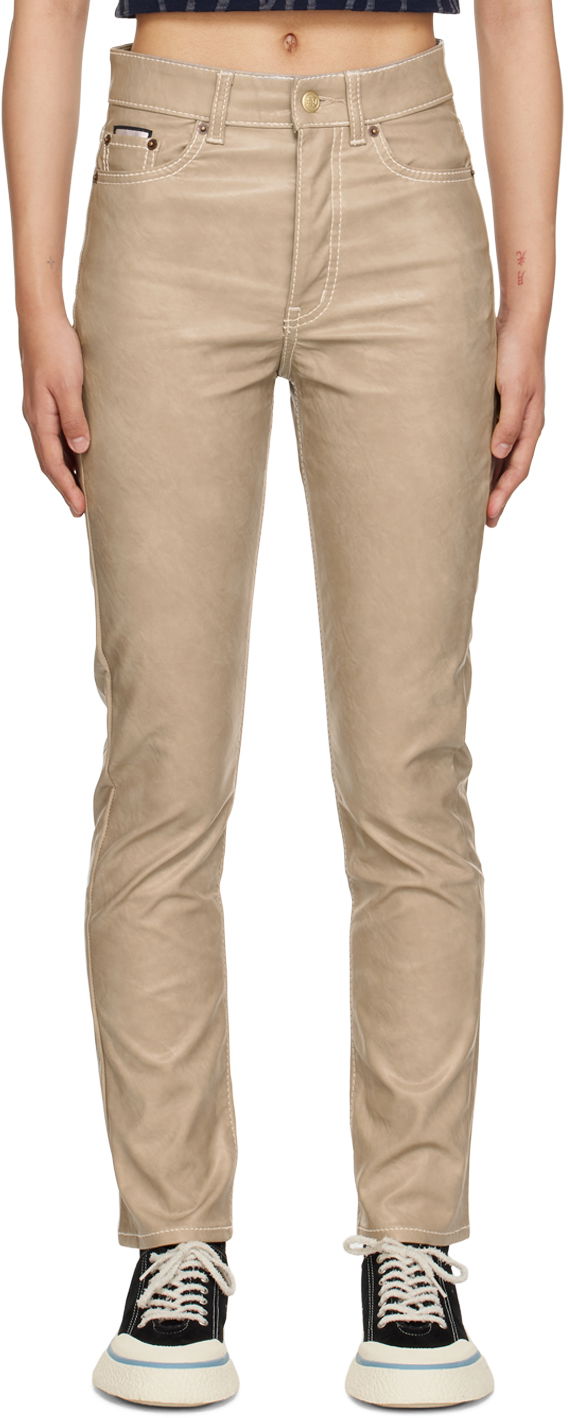 Штани Eytys Eytys Solstice Faux-Leather Jeans бежевий | A036007
